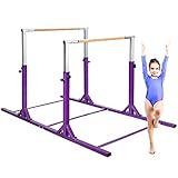 COSTWAY Gymnastik Turnreck, Reckstange höhenverstellbar & breiteverstellbar, Reck Turnen bis 100kg belastbar, Turnstange für Zuhause & Fitnessstudio