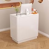 Empfangstheke, Kleine Rezeptionstheken mit Abschließbaren Schubladen, Kassentisch Bürotheke Rezeption Tisch für Firmenhallen, Bekleidungsgeschäften, Salon