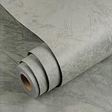 YENHOME Tapete Selbstklebende Hellgrau Samtstoff Wandtapete 60x300cm Beflockt Stoff Hellgrau Selbstklebende Tapeten für Wand Wohnzimmer Schlafzimmer Möbelfolie Kommode Samt Flocken Liner