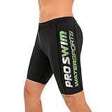 Veranobreeze Herren-Badeanzug Jammer Swimming Competition Pants Endurance Long Racing Training Badeanzug (Grün+Weiß, L)