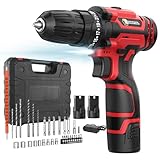 CONENTOOL 12V Akkuschrauber Set, Akku bohrschrauber mit 2x 2000mAh Akkus, 35 N.m Max akkubohrer, 2-Gang, Drehmoment auf 25+1 Stufen, bohrschrauber mit 36PCS Zubehöre