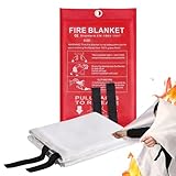 Holdes Feuerlöschdecke, Feuerlöschdecke für Küche, feuerfeste Decke, 1 x 1 m, Feuerlöschdecke für Camping, Grill, Auto, Büro, Lager