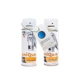 uniQum Spraydose Autolack + Klarlack für DERBI MOTORCYCLES AZUL SALVIA EFFECT 526 Autolack Reparatur 2x 400 ml