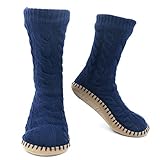 Vihir Hüttensocken Herren & Damen Winter, Dicke Pantoffel Socken, Rutschfeste Hausschuh Socken, Weiche Stoppersocken, Slipper Socken, Warme Hüttensocken Winter Weihnachtssocken Geschenk 1 Paar