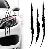 BDEPSTR 2 Stück Klaue Aufkleber, Autoaufkleber Kratzer Krallen, Autoaufkleber Kratzer Geformt Tuning Sport Aufkleber Krallen Aufkleber, Aesthetic Sticker, Augenbrauen Scheinwerfer Aufkleber