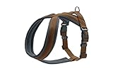 HUNTER Hundegeschirr LONDON COMFORT, atmungsaktives 3D-Mesh, 2-fach verstellbar, Sicherheitsverschluss, reißfest, leicht & pflegeleicht, Farbe: Braun, Größe: M-L