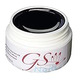 GS-Nails UV Farb-Gel für Nail-Art & Nagel-Design - 5 ml UV-härtendes Cover-Gel - Nail-Gel - selbstglättendes Nagel-Gel - Schwarz - A2