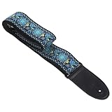 FRCOLOR Ethnischer Gitarrengurt mit Schmutzabweisendem Material Verformungsfrei Wasserabwaschbar Klassischer Gurt für E Gitarre und Akustikgitarre