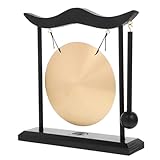 SHINEOFI Kupfer Gong Tischdekoration Feng Shui Desktop Bell Zen Meditation Dekor für Wohnzimmer Büro Geschenk zur Einweihung und Entspannung