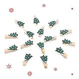 KATELUO 50 Stück wäscheklammern weihnachten,holzklammern,dekoklammern weihnachten,zierklammern für fotos, Geeignet für Weihnachtsclipdekoration, Fotogeschenk, Kartendesign, Sammelalbum