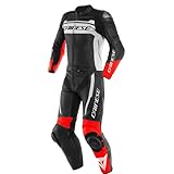 Dainese Mistel 2-Teiler Motorrad Lederkombi Schwarz/Weiß/Rot 44