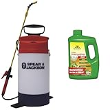 Spear & Jackson Chemikalien-Drucksprüher 5l merhfarbig+Neudorff Finalsan UnkrautFrei Plus Konzentrat kraftvoller Unkrautvernichter der bis in die Wurzel wirkt.Schnell wirkender Unkraut Entferner 1x 2l