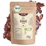 Kakao Pulver Bio 2kg | Kakao-Pulver mit feinstem Aroma | naturbelassen und nicht alkalisiert | Achterhof