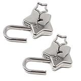 Vorhängeschloss aus Metall, silberfarben, sternförmiges Vorhängeschloss aus Zinklegierung, Schlüssel-Vorhängeschloss für Schmuckschatulle, Gepäck, Koffer, Handtasche, Tagebuch, 2 Stück