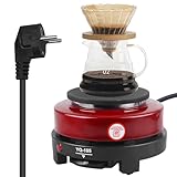 GOMETY Kochplatte Elektrische, Kochplatte aus Gusseisen&Edelstahl 5 Brennstufen 220V Kleine Herdplatte 500W/Kochplatte Einzeln Mini Einzelkochplatte Küche Heizplatte für Haushalt, Camping, Büro