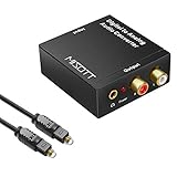 MISOTT Audio Digital zu Analog DAC Konverter, Optischer SPDIF Toslink Koaxial zu Analog Stereo L/R Adapter und 3,5 mm Klinke mit Optischem Kabel für PS3 PS4 XBox DVD Sky Heimkino-System AV-Verstärker