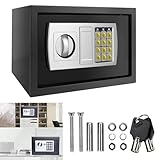 Tresor - Tresor Klein 31x20x20cm - Safe Tresor Feuerfest mit Zahlenschloss & 2×Notschlüssel - Digitaler Elektronischer Safe mit Doppelstahlbolzen - Minisafe Stahlsafe Schwarz Möbeltreso Wandtresor