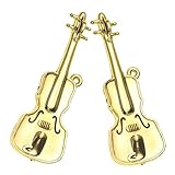 JOINPAYA 2st Mini-Geige Kleinkind Geige Anfänger Violine Spielzeuggeige Mini-Musikinstrument Instrumentenverzierungen Miniatur Gitarre Kindergeige Kleinste Geige Der Welt Golden Plastik