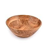 Samhita Obstschale aus Akazienholz für Obst oder Salate, Servierschale sieht absolut schön aus in Ihrer Küche (25,4 x 25,4 x 10,16 cm)