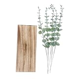MOBUTOFU Holzwand Mit Künstlichen Eukalyptusstängeln Kastenvase Für Die Dekoration Im Home-Office