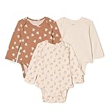 Amazon Essentials x Sofia Grainge Unisex Baby Langärmliger Body mit Rundhalsausschnitt, 3er-Pack, Elfenbein/Häschen/Lammgesichter, 0-3 Monate