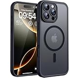 TOCOL für iPhone 16 Pro Hülle für Magsafe, Vollständiger Kameraschutz Stoßfest Kratzfest Transluzente Rückseite Magnetisch Handyhülle für iPhone 16 Pro Case, Schwarz