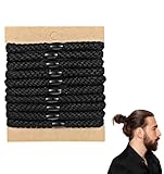 10er Set Haargummi Herren, Haargummi Schwarz aus Reißfestem Nylon mit 4-Wege-Stretch für Starke Elastizität und Rutschfesten Halt, Ideal für Sport Alltag und als Stilvolles Armband