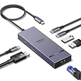 UGREEN Revodok Pro 1071 USB C Hub mit DisplayPort, Docking Station mit USB 3.2 10Gbps, DP 4K@60Hz, RJ45 Ethernet, PD 100W, Multiport Adapter Kompatibel mit MacBook, iPad Pro, Surface Laptop usw.