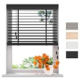 Radeco® Holzjalousie Innen Schwarz 105 x 130 cm, 50mm Lamellen von Bambus, Innenjalousie, Fenster Jalousien