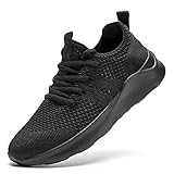 LANGFEUU Damen Turnschuhe Sneaker Schuhe Damen Sportschuhe Laufschuhe Tennisschuhe Outdoor Running Damen Walkingschuhe Straßenlaufschuhe rutschfest Atmungsaktiv Leichtgewichts Schwarz 38