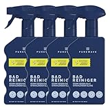 PUREWAVE Badreiniger Ginger Rosemary – natürlicher Badreiniger, vegan, effektiv gegen Kalk und Seifenreste, frischer Duft nach Ingwer und Rosmarin, 500 ml(4 Pack)