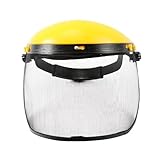 Gesichtsschutz Forsthelm Forstschutzhelm Gesichtsschild mit klarem PC-Visier Durchsichtigem Schutzschirm- Gesichtsschutzschirm Gesichtsvisier (Yellow, One Size)