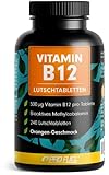 Vitamin B12 Lutschtabletten 240x ORANGE, 500µg aktives Methylcobalamin B12 pro Tablette, leckerer Geschmack, vegan & hochdosiert, B12 Tabletten zum Lutschen, ohne Zuckerzusatz, mit Xylit gesüßt