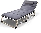 HUIBBGO Sommer-Sonnenliegen, tragbarer, klappbarer Liegestuhl, für das Home Office, Nickerchenbett, Strandliege im Freien, atmungsaktives und bequemes Einzelbett für Erwachsene