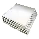 ENOVALITE LED Panel, Deckenleuchte, 62x62cm, 3600lm, 4000K, 36W, inkl. Trafo, Rasterleuchten, Einlegeleuchte, Büroleuchten (ohne Aufbaurahmen, 6 Stück)