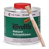 300g Dose EPDM Kleber - Kontaktkleber - veganer Kraftkleber - Kövulfix Rekord Schuhkleber extra stark wasserfest mit Klebstoffpinsel - der flexible Sohlenkleber Lederkleber Alleskleber made in Germany