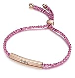 TMT Personalisiertes Armband mit Namen (silber&rosegold) BFF Geschenke Beste Freunde Armband mit Gravur Unendlichkeitszeichen Armband stoff für Freundin Freundschaftsarmband