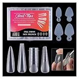 Esshogo 144 Stücke Dual Nail Forms Set, 4 Formen Nagelverlängerung Verlängerung Nagel Gel Formen Nägel Set mit 48 Stücke Nagelaufkleber für Acryl-Nagelformen, Nagel Set-Maniküre-Werkzeuge