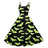 Damen Cocktailkleid Partykleid Cocktail Partykleid Flügelärmel 1950 Retro Swing 1950er Frauen Vintage Polka Dot 1950er Rockabilly Chic und Elegant Vintage, 6-grün, XXL