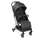 Chicco Trolley me Buggy wie ein Koffertrolley, Einhand-Schließmechanismus, inkl. Tragegriff für den Transport und Regenschutz, schwarz, ab Geburt bis 15 kg,