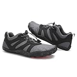 Sommer-Barfußschuhe für Herren und Damen, schnell trocknend, leicht, Wasserschuhe mit breiter Zehenbox, bequem für Strand, Schwimmen, Wanderwege und Laufen, 706 Dunkelgrau, 39 EU