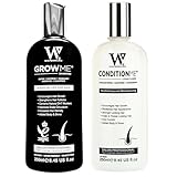 Haarwuchs Shampoo, Haarwuchs-Conditioner Watermans, Biotin, Arganöl, Allantoin, Rosmarin, Niacinamid B3, Lupinenprotein mit vielen anderen Vitaminen für das Haarwachstum.