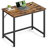 VASAGLE Schreibtisch, Tisch, Arbeitsplatz, für Büro, Schlafzimmer, 50 x 80 x 76 cm, Industriestil, Metallrahmen, rustikales Braun und Schwarz LWD038B01