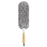 MR.SIGA Staubwedel Mikrofaser, waschbar Staubwischer mit Bambusgriff, Staubmagnet für Haushaltreinigung