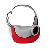 SLDMJFSZ Hundetragetasche,Hunderucksack Katzenrucksack Haustier Rucksack für große Katzen Kleine Hunde Tasche,Rot,M