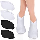 Guduling 4 Paar Fusspflege Socken, Feuchtigkeitsspendende Socken, Baumwolle Gelsocken zum Befeuchten der Füße, Wiederverwendbare, Reparieren und Erweichen Rissiger Fersen(Rosa,Weiß)