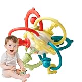 Rassel-Beißball, Baby-Beißspielzeug | Sicheres, lustiges Beißring-Spielzeug für Babys,Vorschul-Lernspielzeug, Beißring, Kauspielzeug für Kleinkinder
