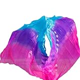 ORBIBA Tanzschleier Seide Seide Bühne Performance Dancewear Zubehör Tie Dye Licht Textur Schleier Schals Frauen Schal Kostüme Bauchtanz Schleier (Color : As picture-10, Size : XL-270cm-114cm)