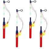Laternenstab 40cm Laternenstäbe 4/6 Stück, LED Laternenstange für Erwachsene Kinder, Laternenstabs Laternen für Laterne Numzüge Martinsumzüge Halloween Kinderpartys Gartenparty (4 farbige Lichter)