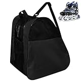 ADERTOS Inliner Tasche Rollschuhetasche Schwarz Skatertasche Skischuhtasche mit Verstellbar Trageriemen Gross Ice Skating Bag Eishockey Bag Unisex Schlittschuhtasche für Eishockeyschlittschuhe